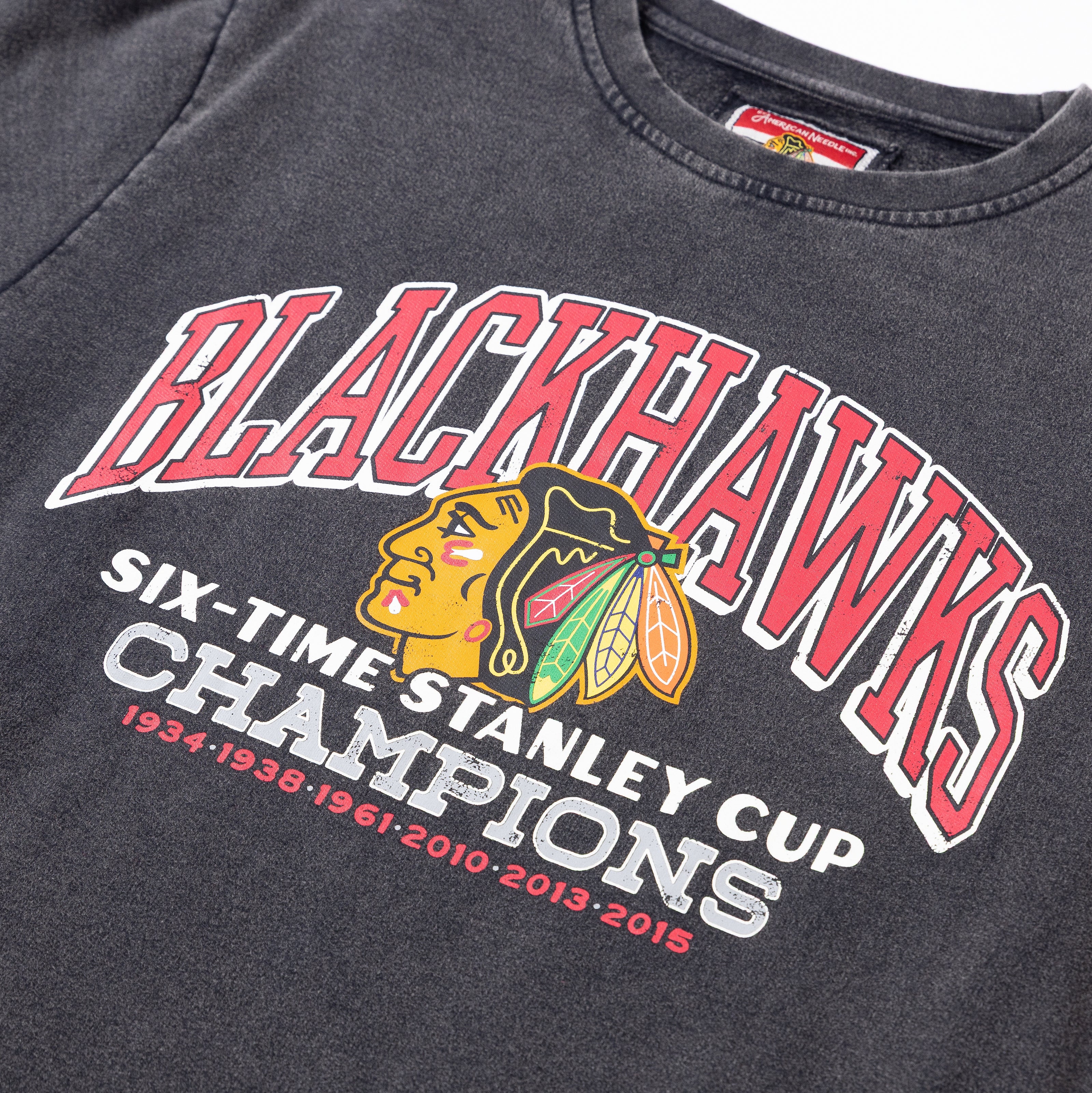 American Needle Chicago Blackhawks 6X Stanley Cup Champions Crewneck - Image 2