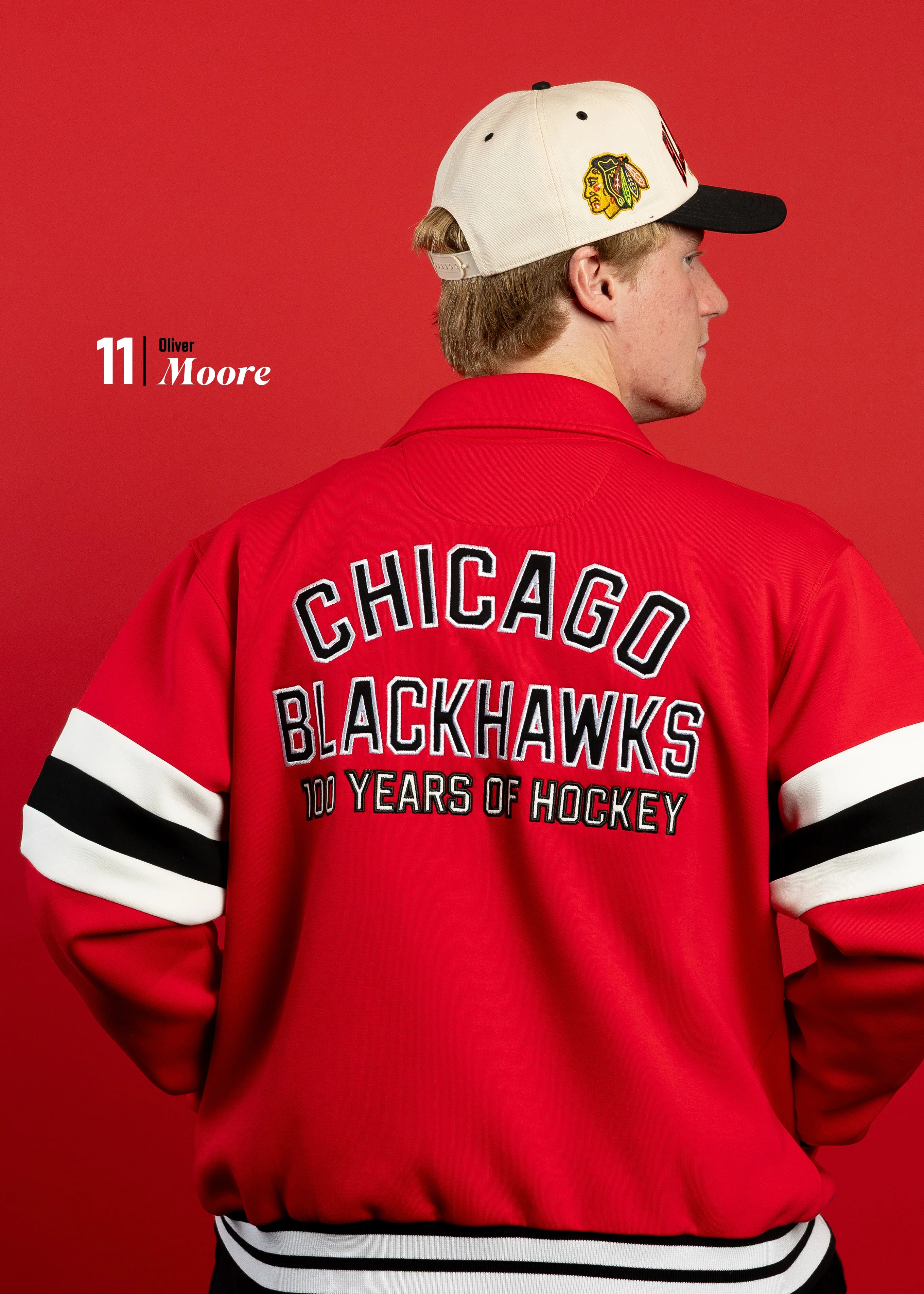 American Needle Chicago Blackhawks Centennial Retro Poly Snap Jacket - Image 3