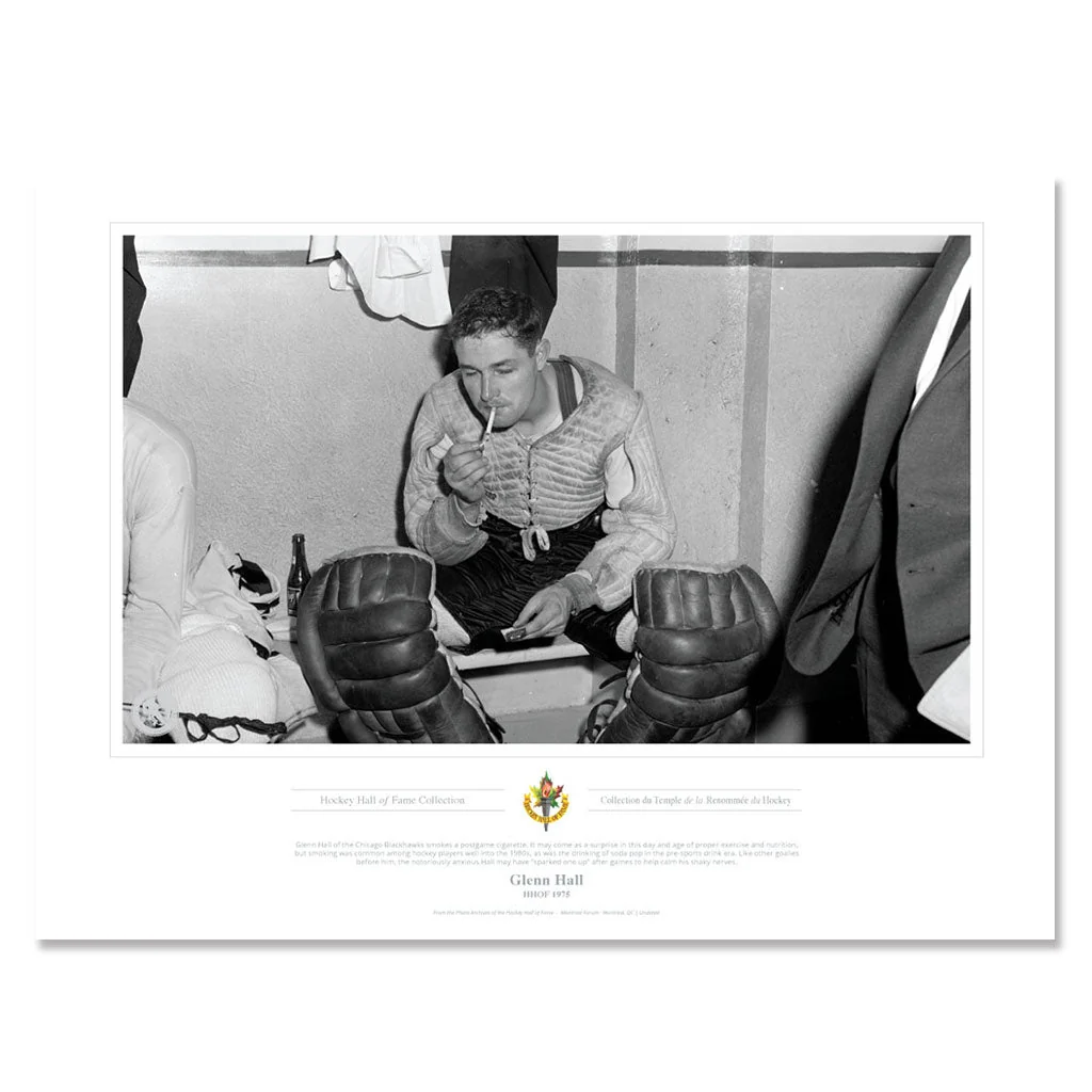 Chicago Blackhawks Memorabilia 1975 Glenn Hall Black & White Classic Print