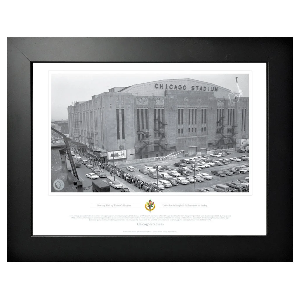 Chicago Blackhawks Madhouse on Madison Black & White Classic Framed Print