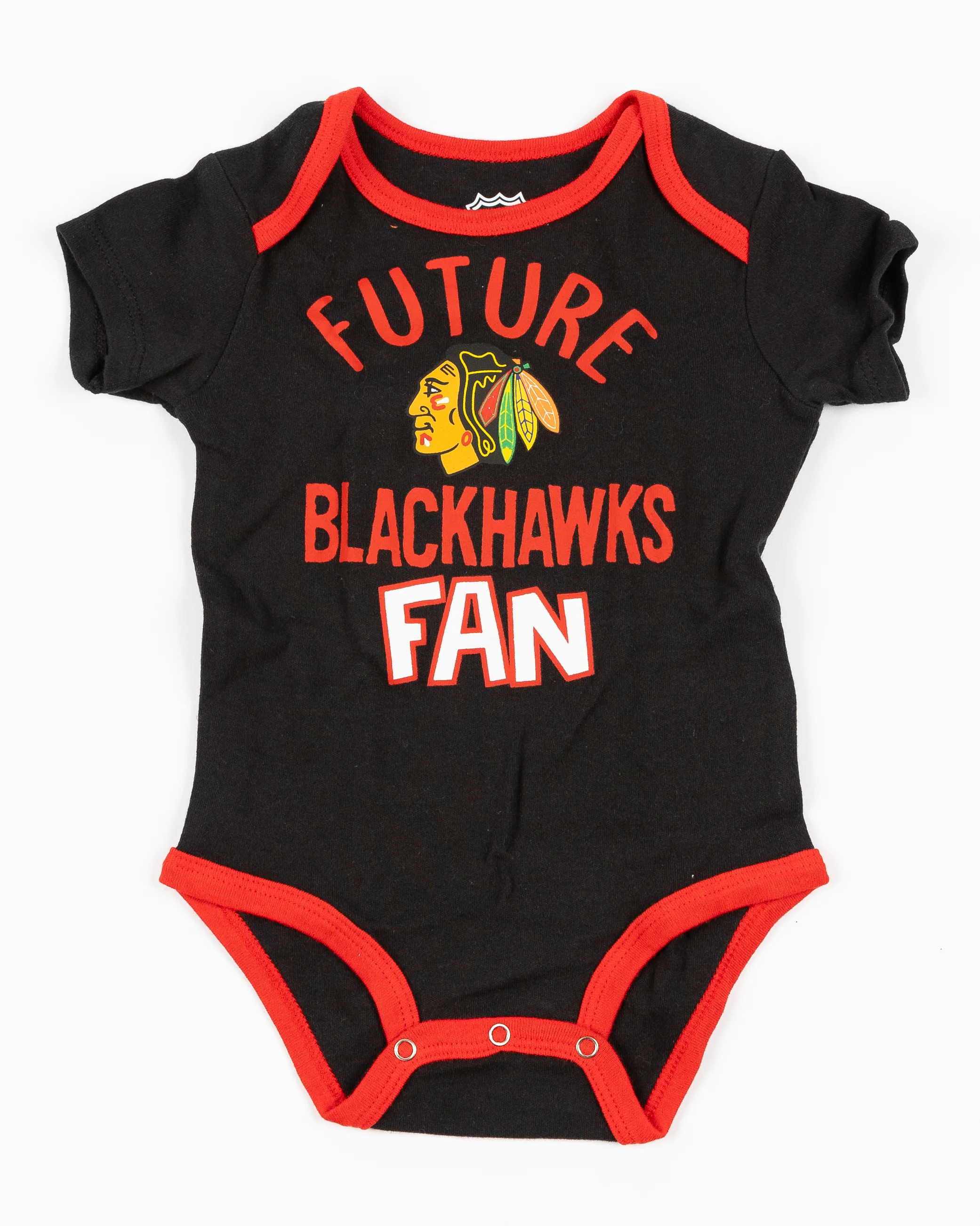Newborn Chicago Blackhawks 2 Pack Creeper & Milestone Blanket Set - Image 3