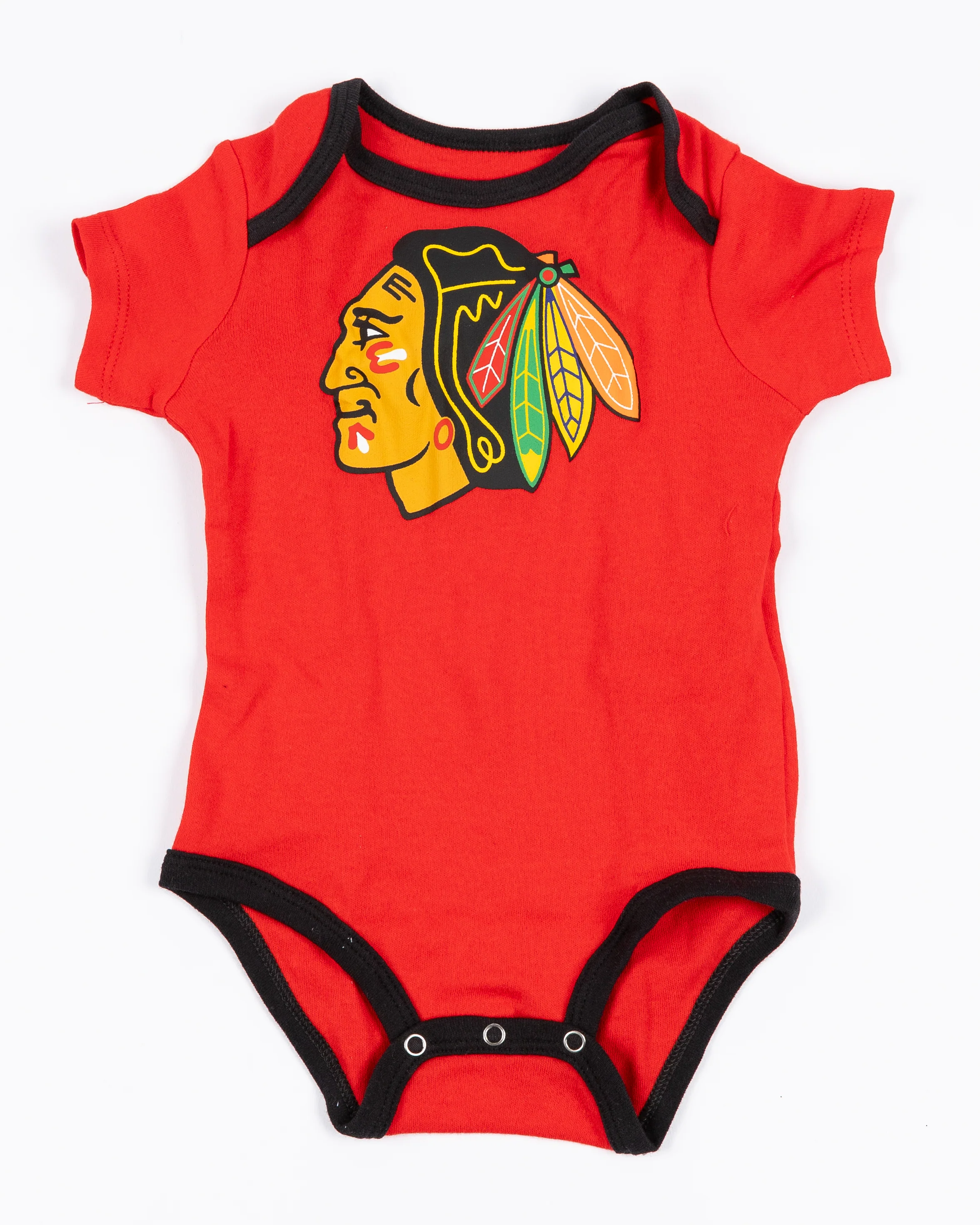 Newborn Chicago Blackhawks 2 Pack Creeper & Milestone Blanket Set - Image 5