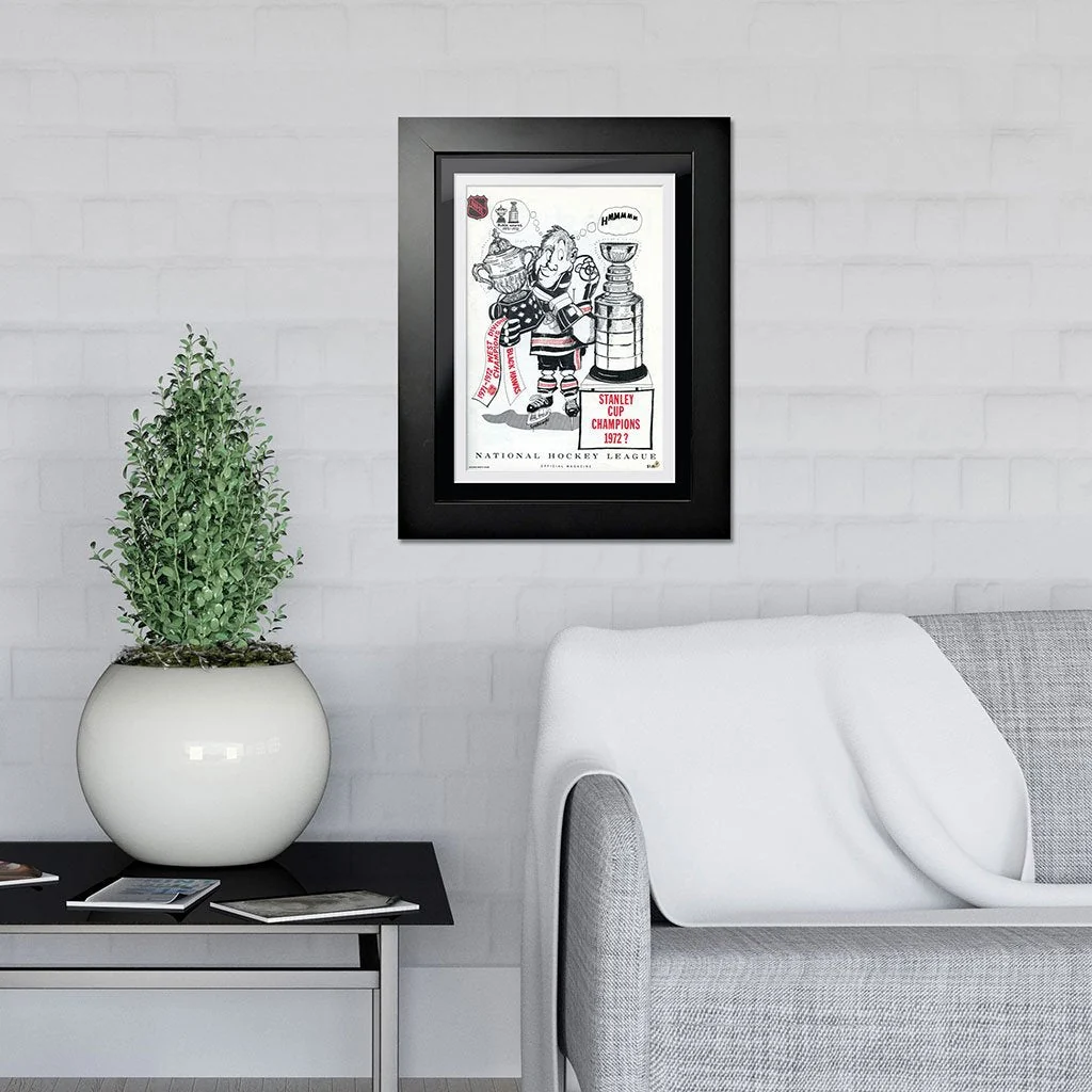 Chicago Blackhawks Framed Program Cover Stanley Cup Champs - Image 2