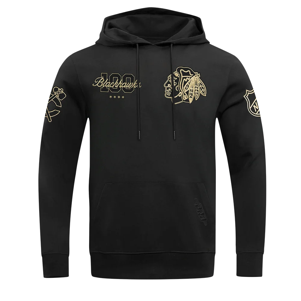 Pro Standard Chicago Blackhawks Centennial Black & Gold Hoodie