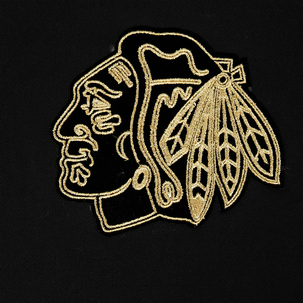 Pro Standard Chicago Blackhawks Centennial Black & Gold Hoodie - Image 5