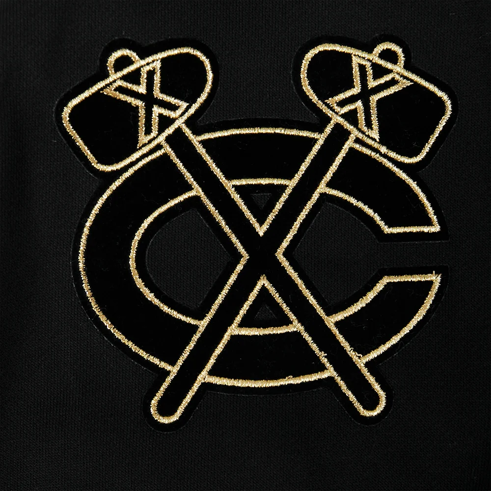 Pro Standard Chicago Blackhawks Centennial Black & Gold Hoodie - Image 8