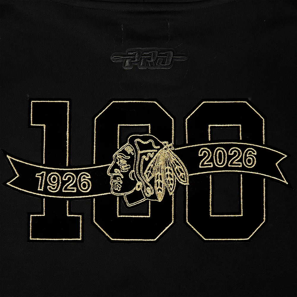 Pro Standard Chicago Blackhawks Centennial Black & Gold Hoodie - Image 9