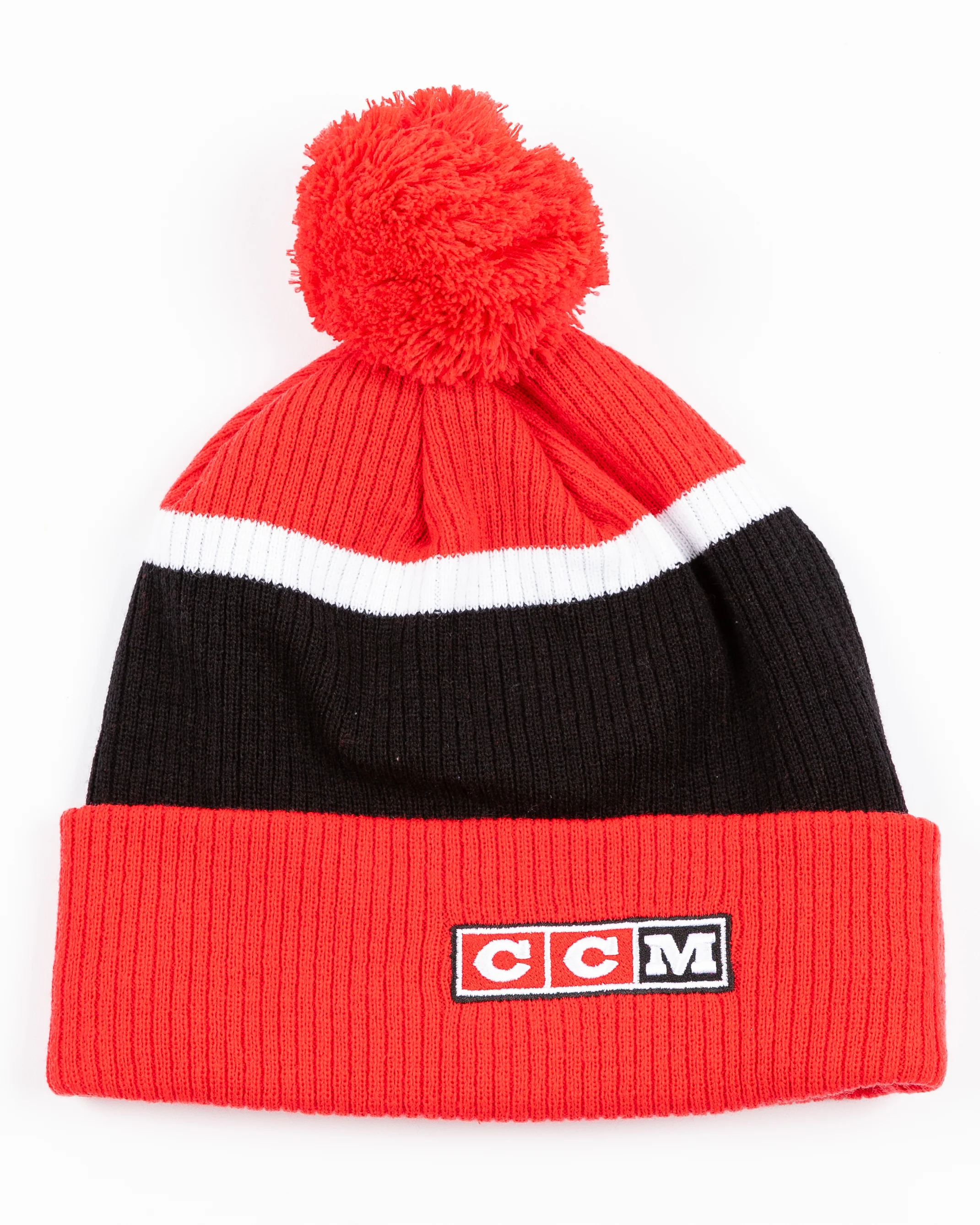CCM Chicago Blackhawks Throwback Pom Knit Hat - Image 3