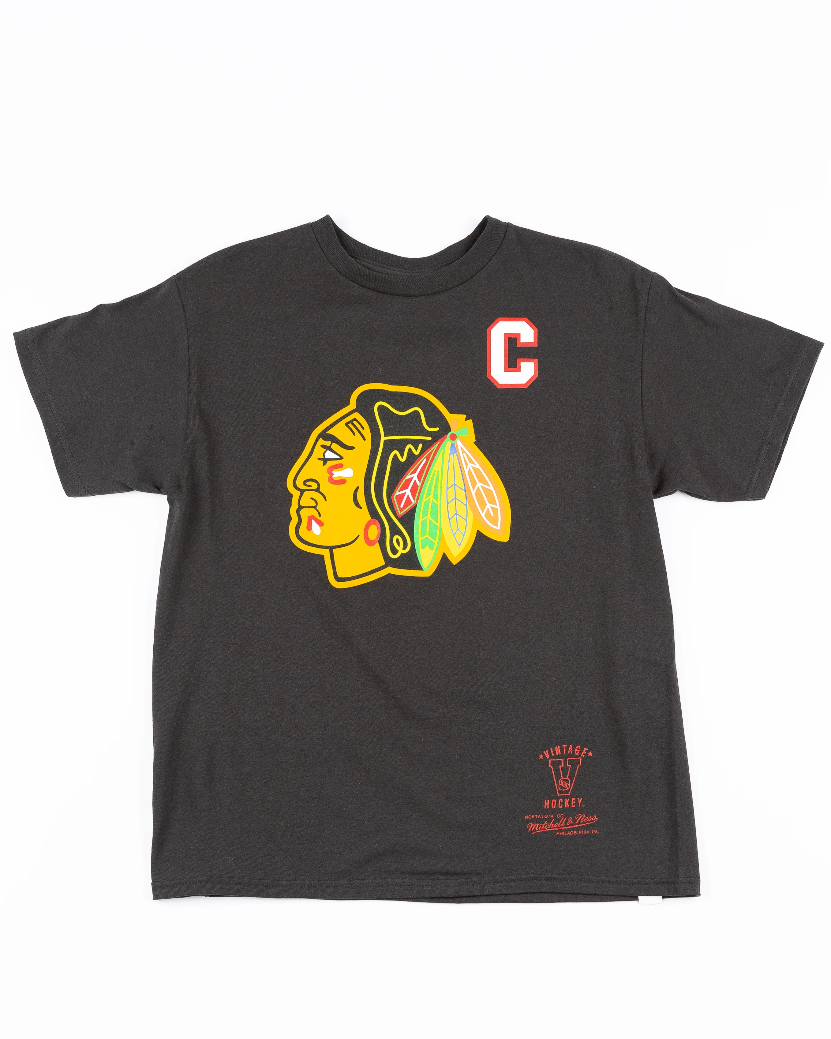 Youth Mitchell & Ness Chicago Blackhawks Chelios Player Tee Black - Image 3
