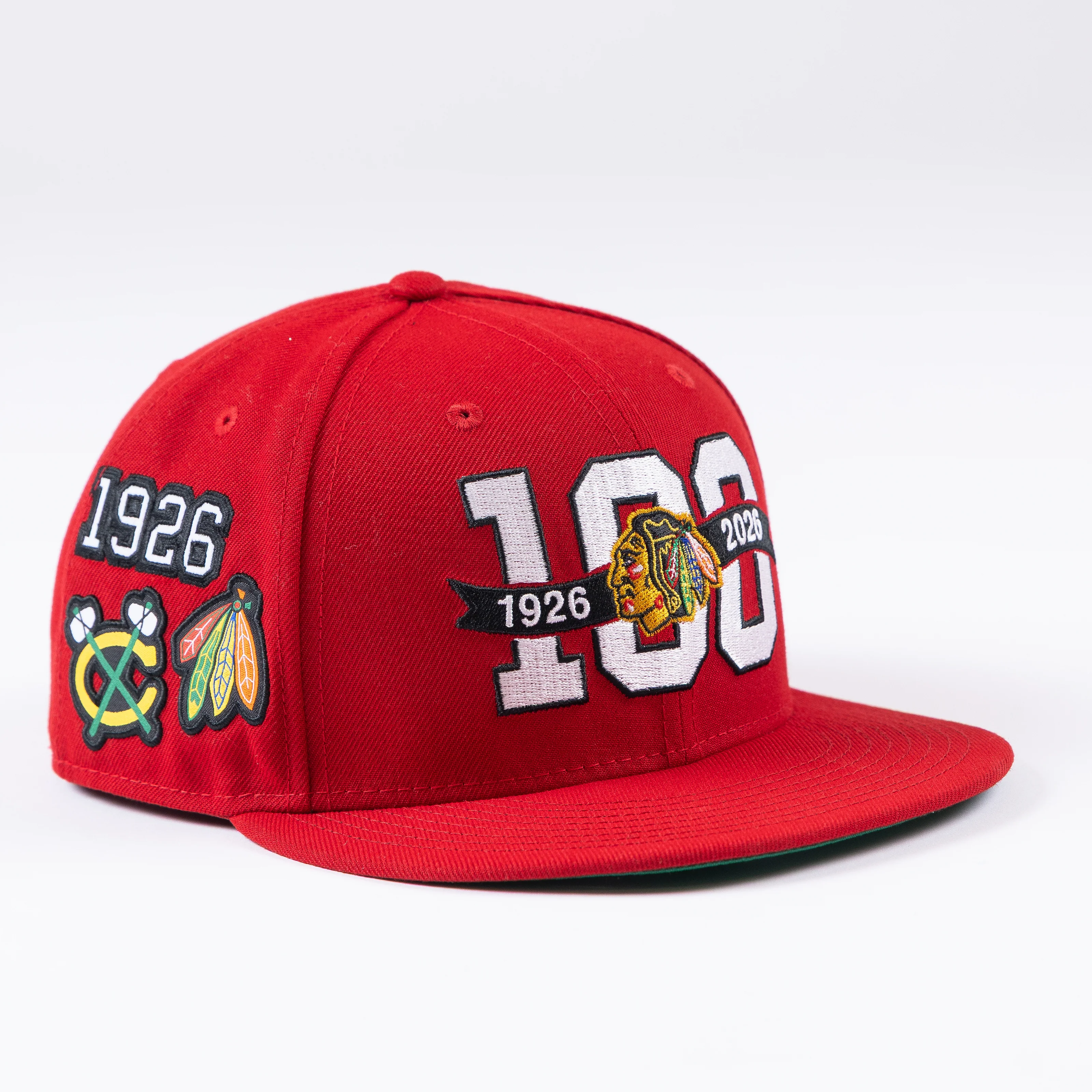 New Era Chicago Blackhawks 59Fifty Centennial Patches Fitted Hat - Image 5