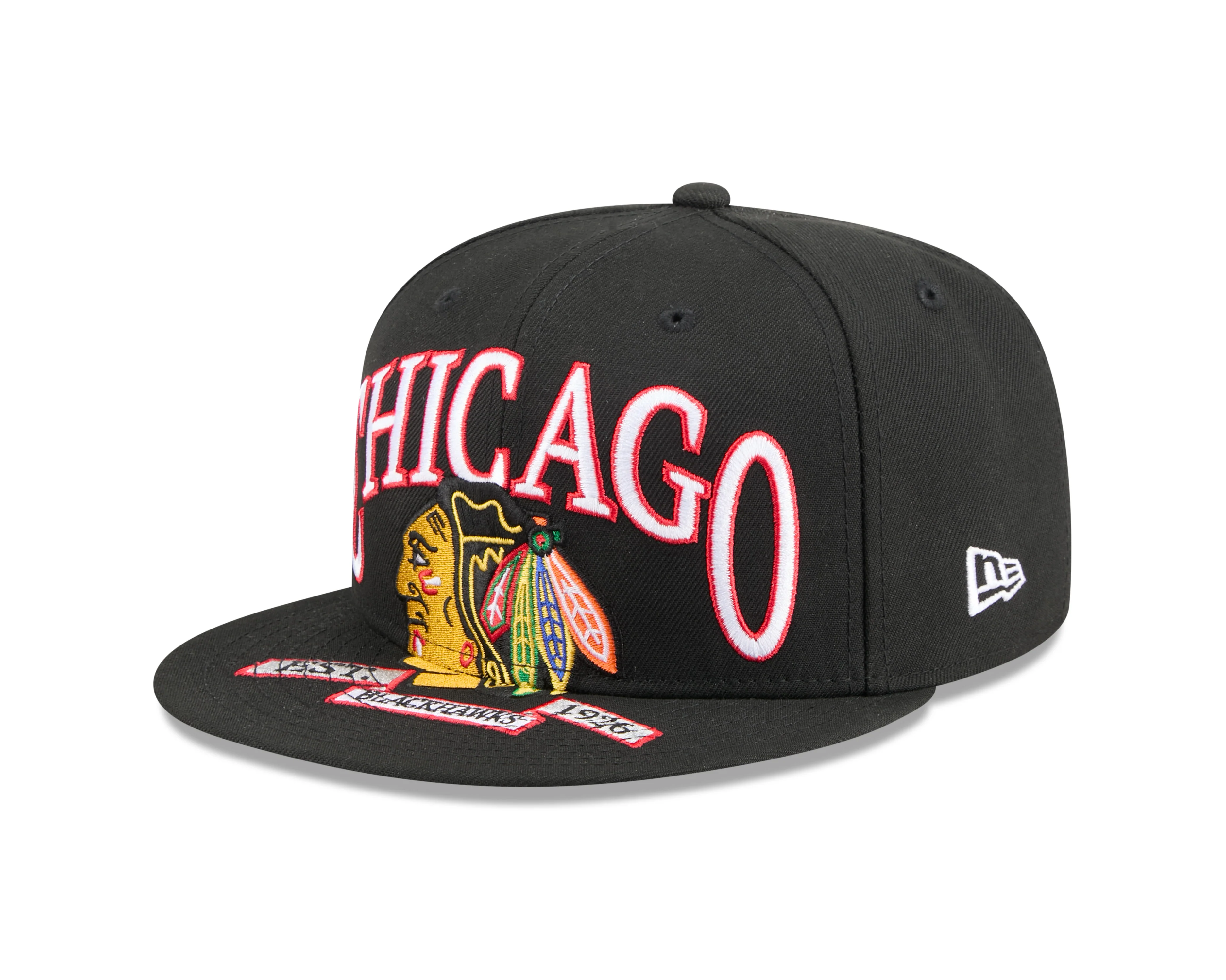 New Era Chicago Blackhawks 59FIFTY Oversized Primary Logo Fitted - Black - Image 3