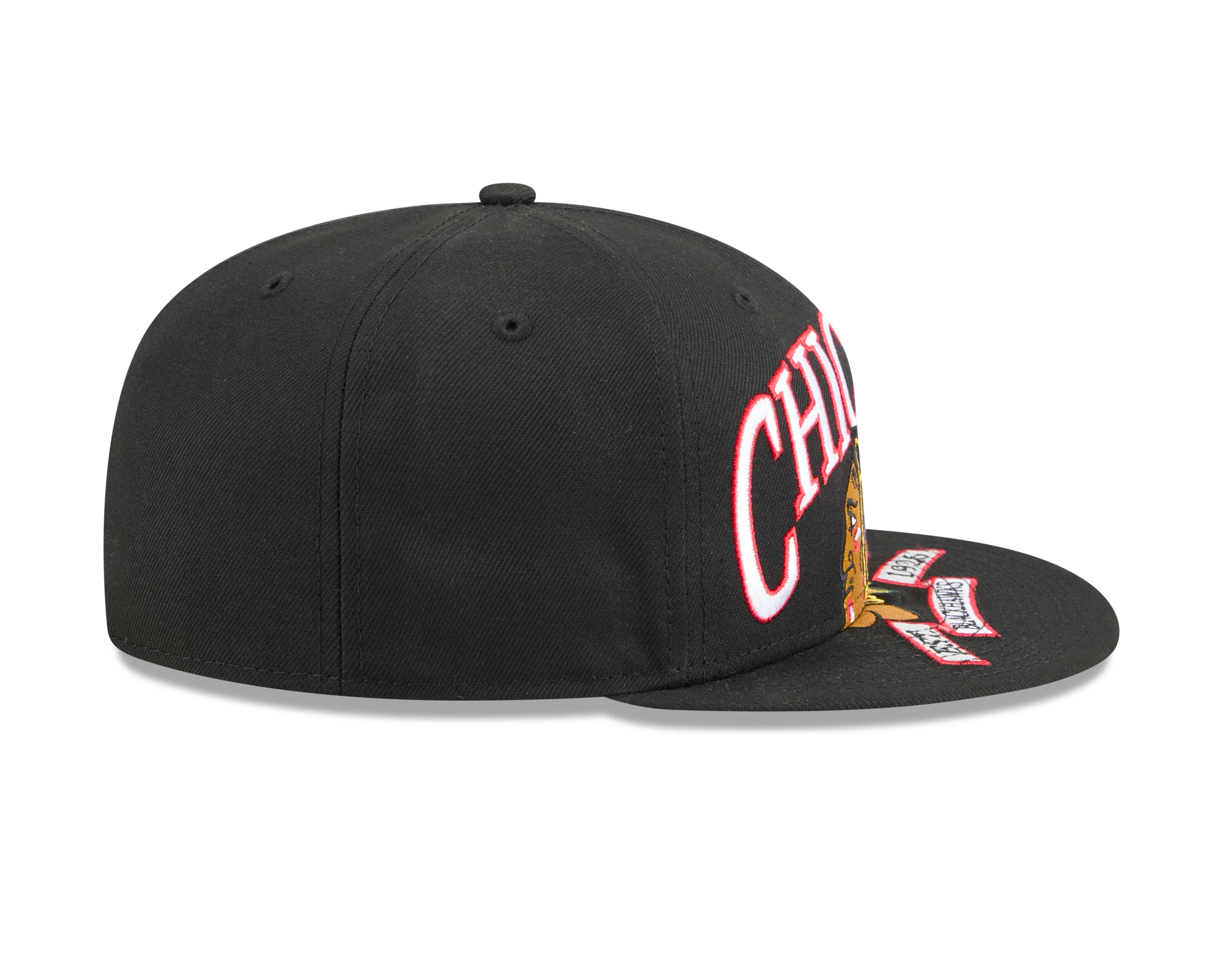 New Era Chicago Blackhawks 59FIFTY Oversized Primary Logo Fitted - Black - Image 6