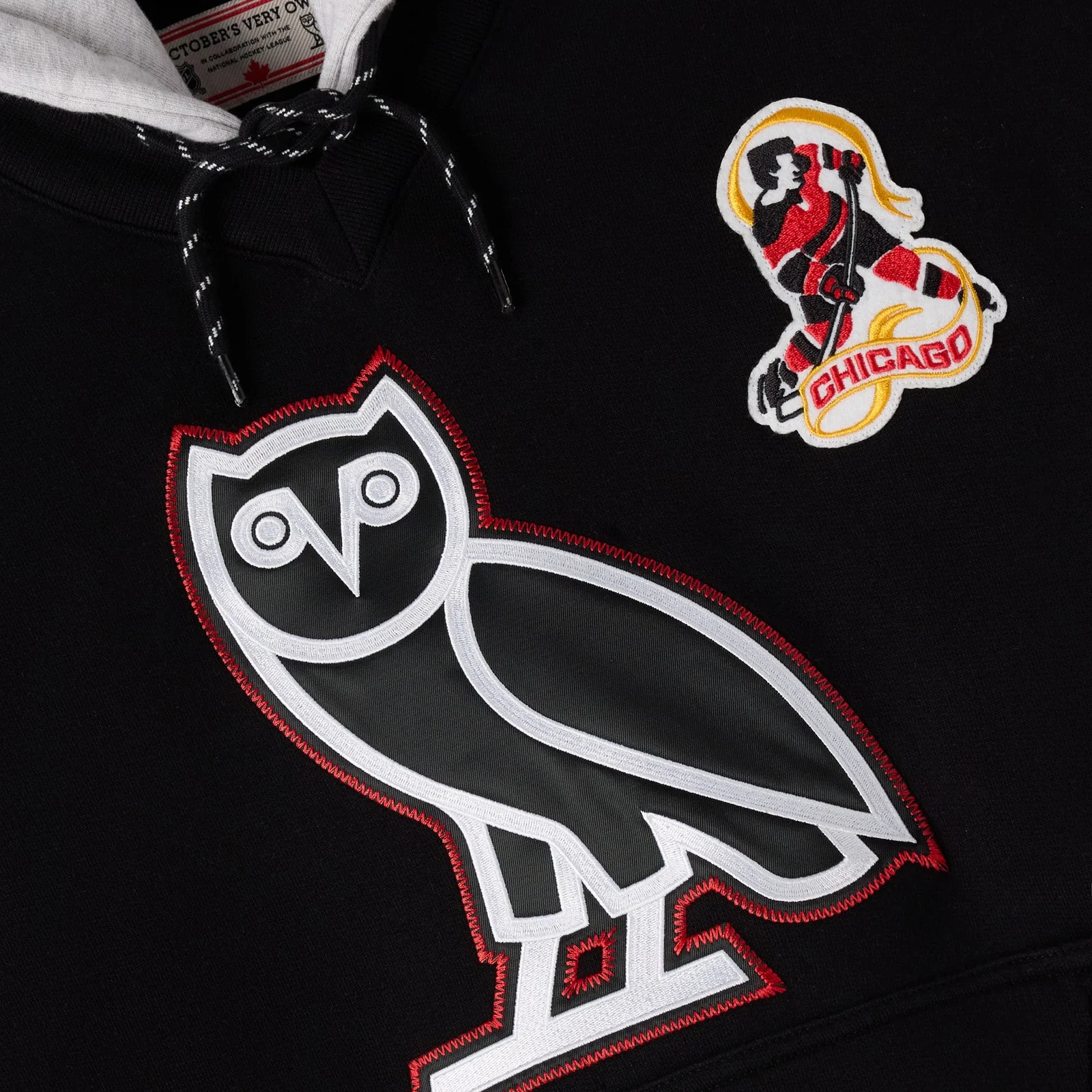 OVO x NHL Chicago Blackhawks Hoodie - Black - Image 3