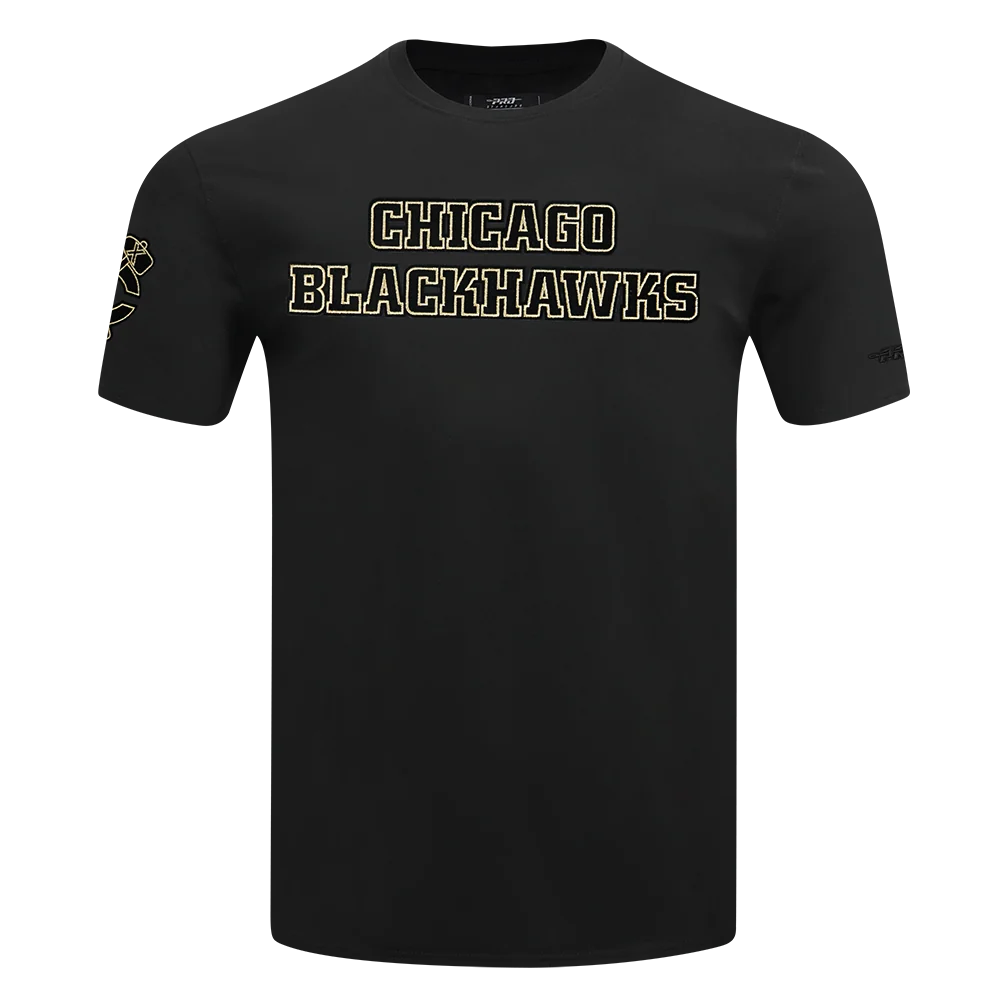Pro Standard Chicago Blackhawks Centennial Black & Gold Short Sleeve Tee