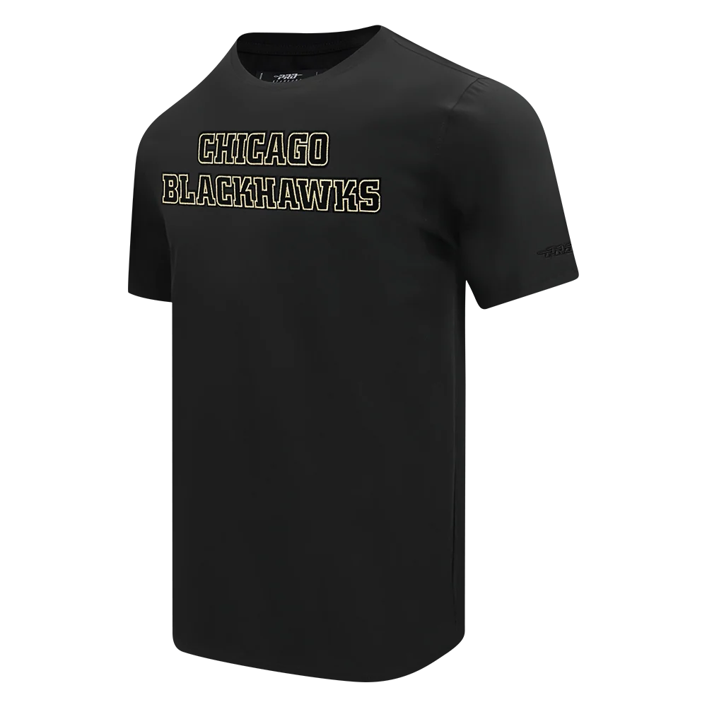 Pro Standard Chicago Blackhawks Centennial Black & Gold Short Sleeve Tee - Image 4