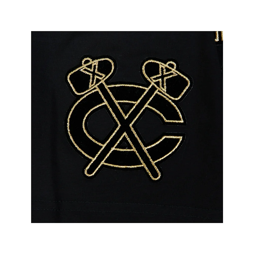 Pro Standard Chicago Blackhawks Centennial Black & Gold Short Sleeve Tee - Image 6