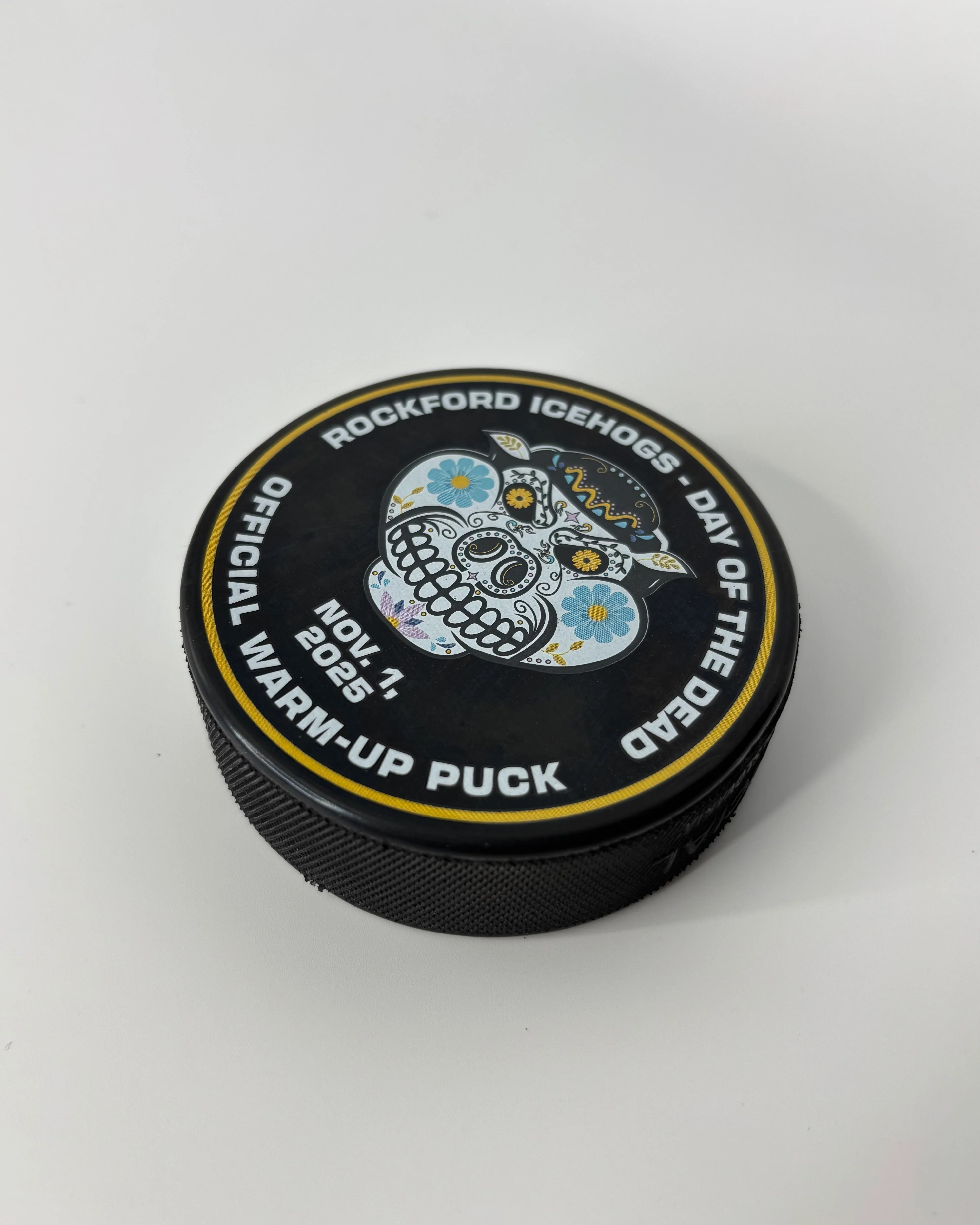 Rockford IceHogs Day of the Dead Official Warm Up Puck - Image 2