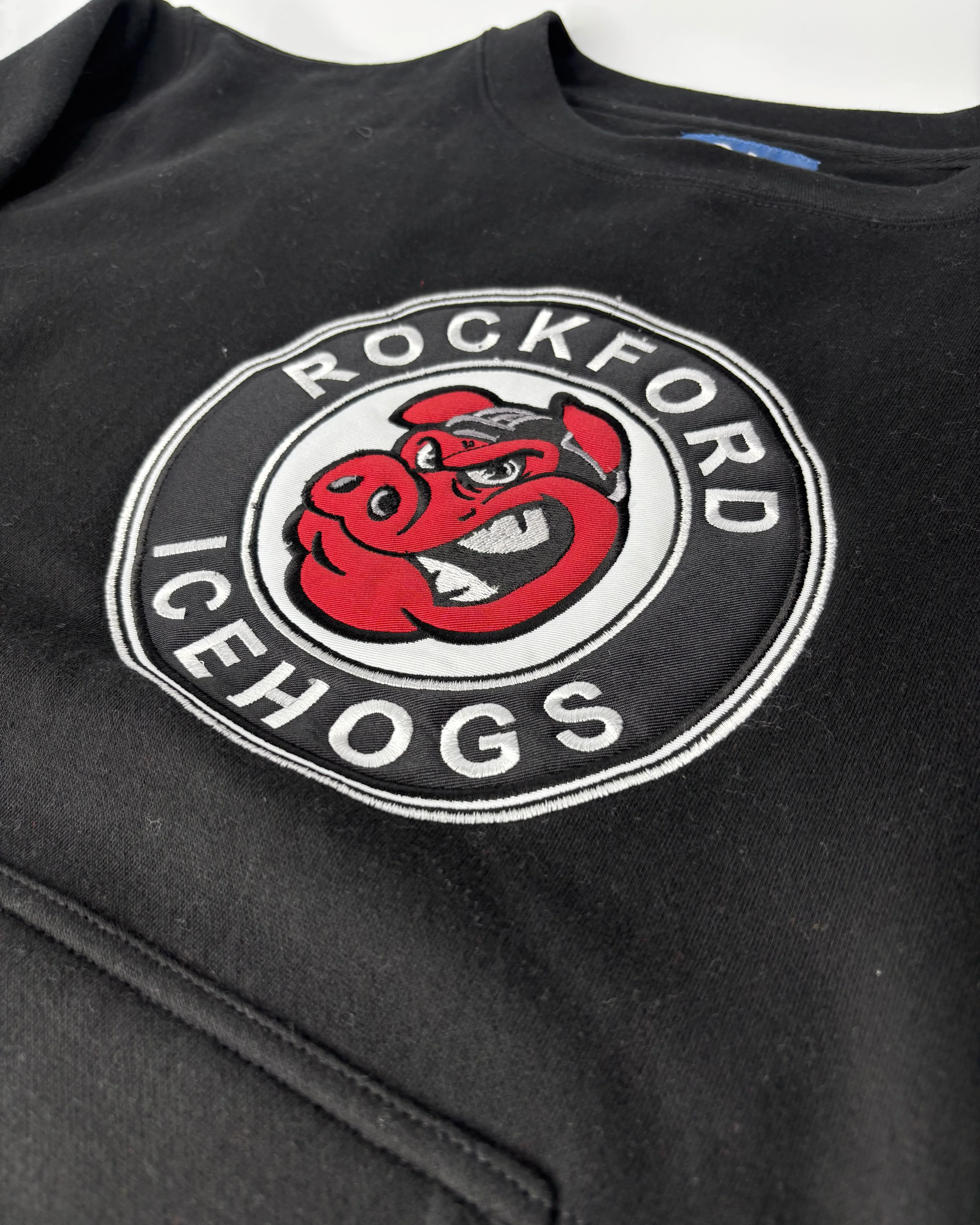 Rockford IceHogs Ladies Black Crewneck with Pocket - Image 2