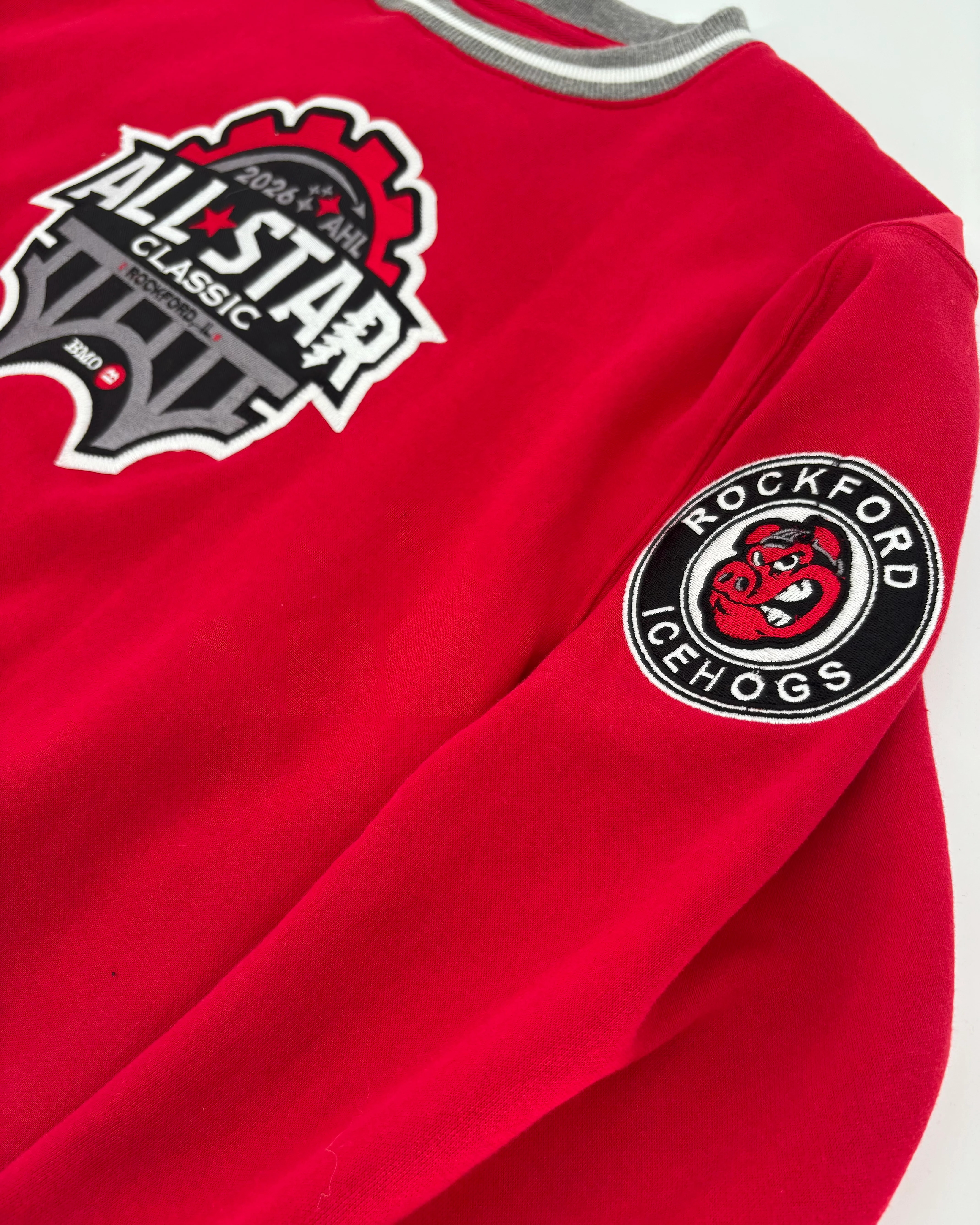 Rockford IceHogs Red Varsity Rib All Star Crewneck - Image 4