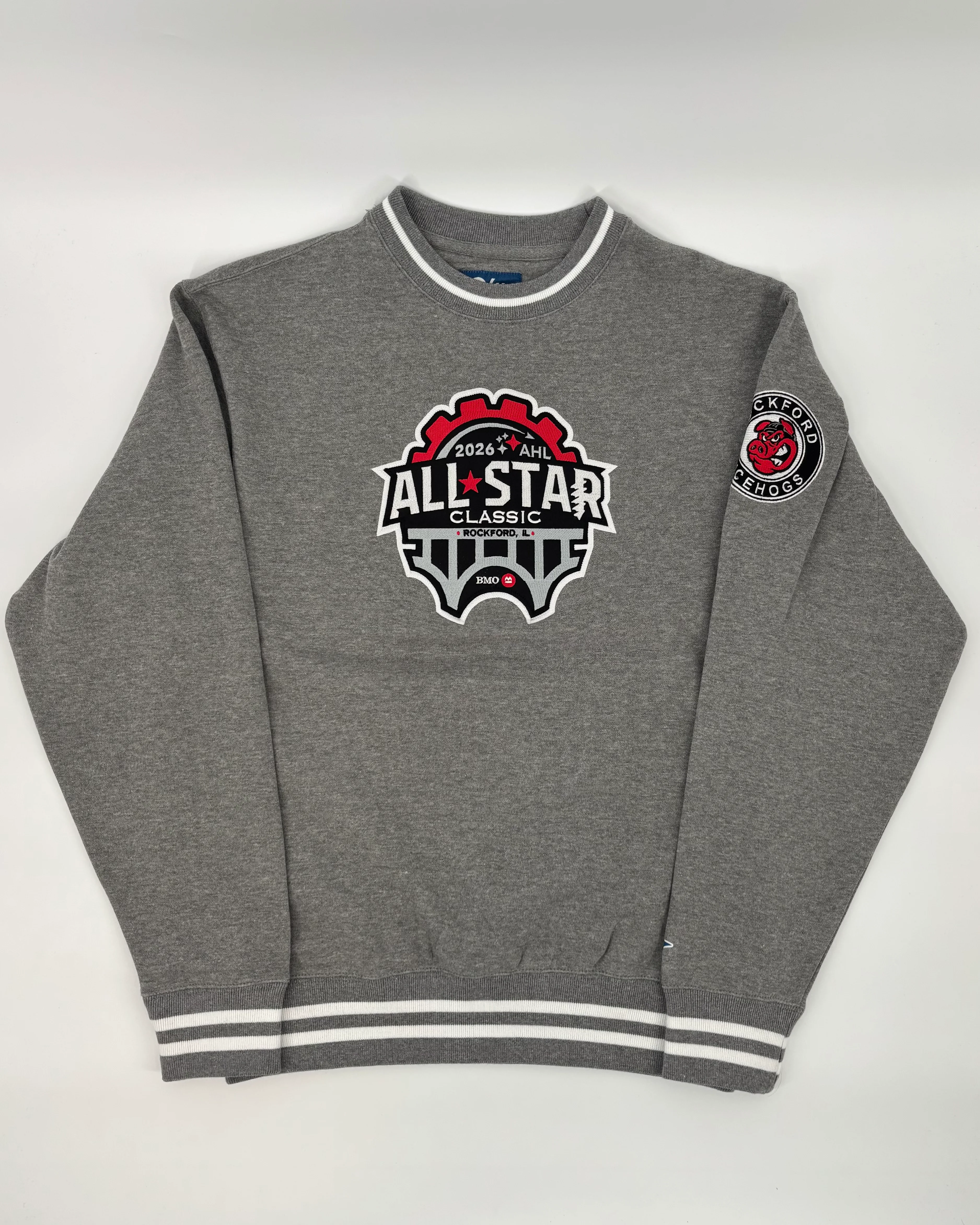 Rockford IceHogs Grey Varsity Rib All Star Crewneck