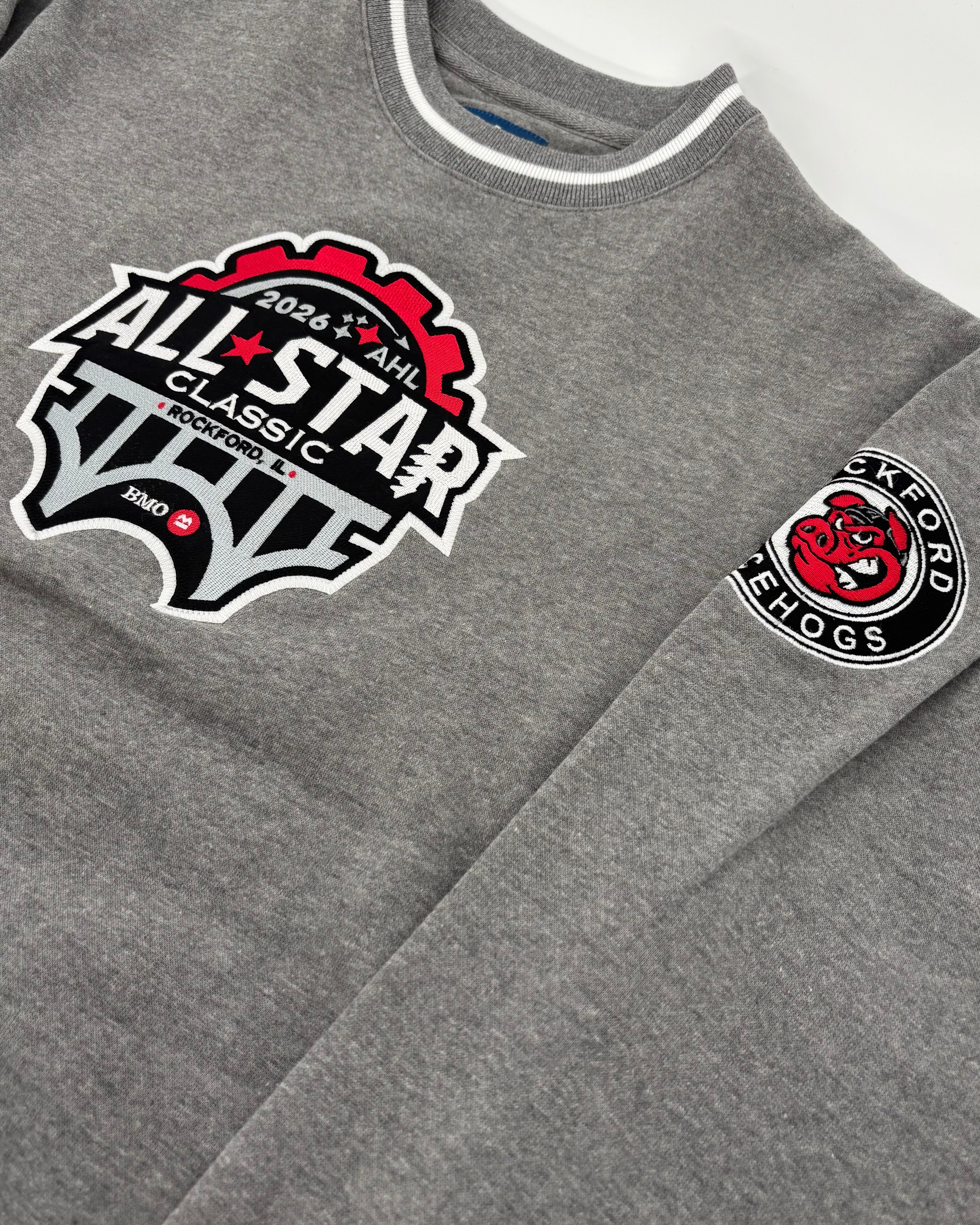 Rockford IceHogs Grey Varsity Rib All Star Crewneck - Image 3