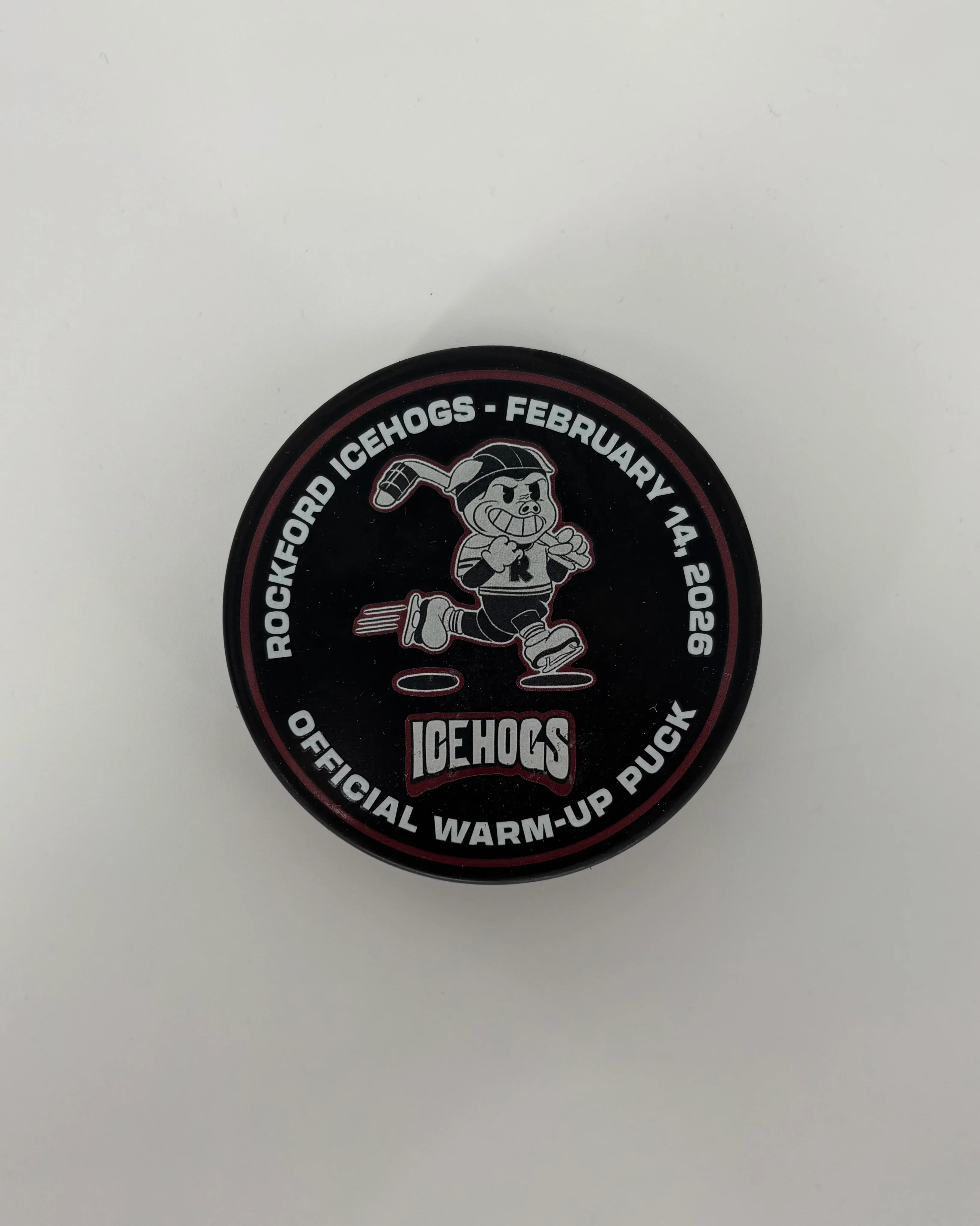 Rockford IceHogs Retro Official Warm Up Puck