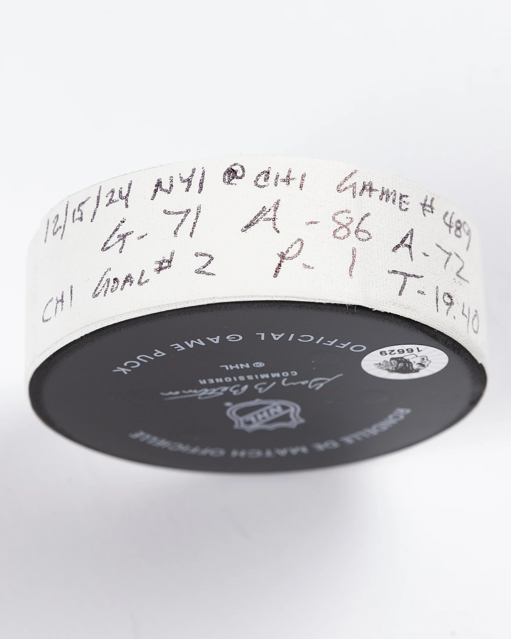 Taylor Hall Game-Used Goal Puck 12/15/24 16629 - Image 6