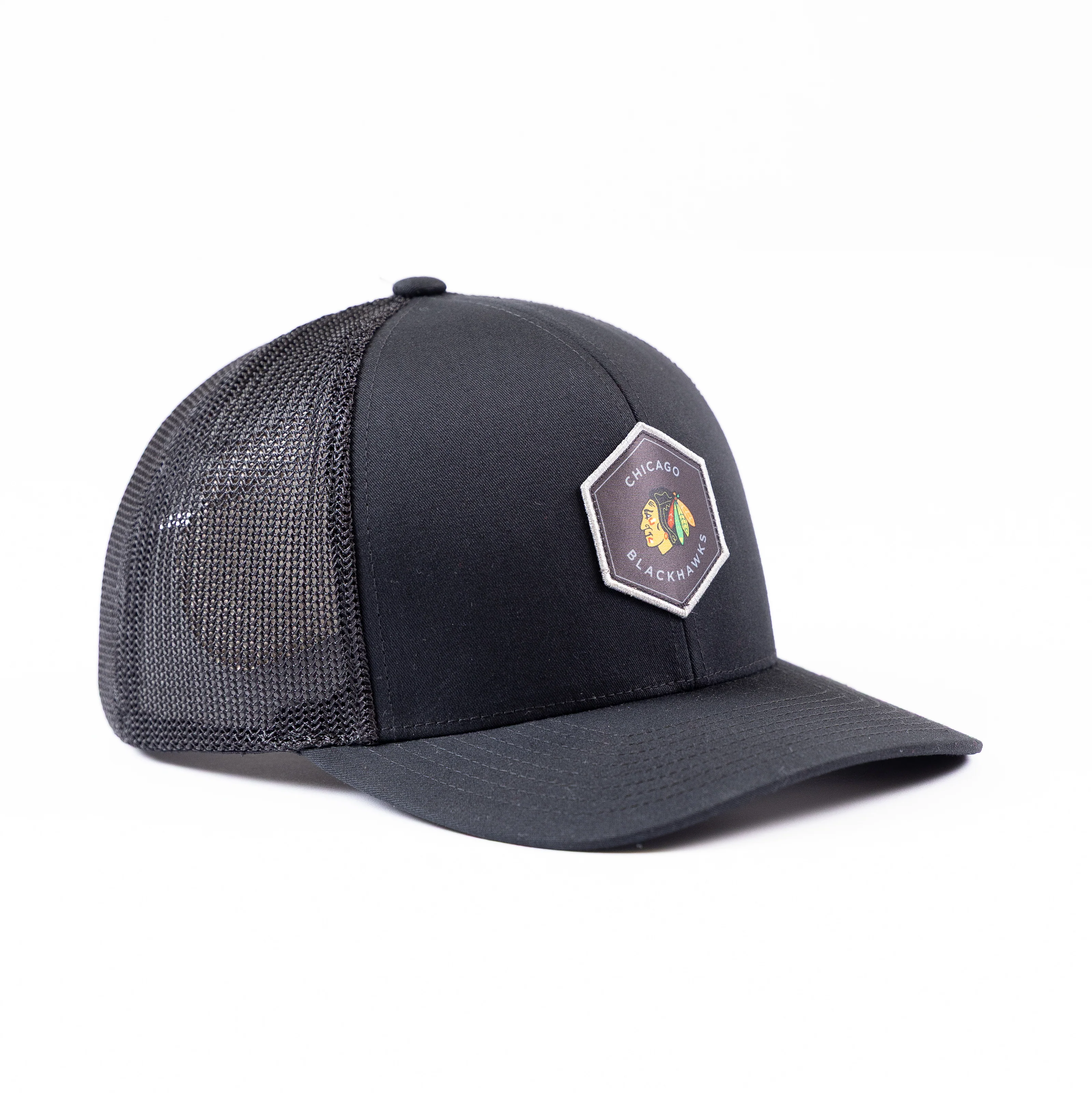 TravisMathew Chicago Blackhawks Widder 2.0 Primary Hexagon Snapback - Black - Image 3