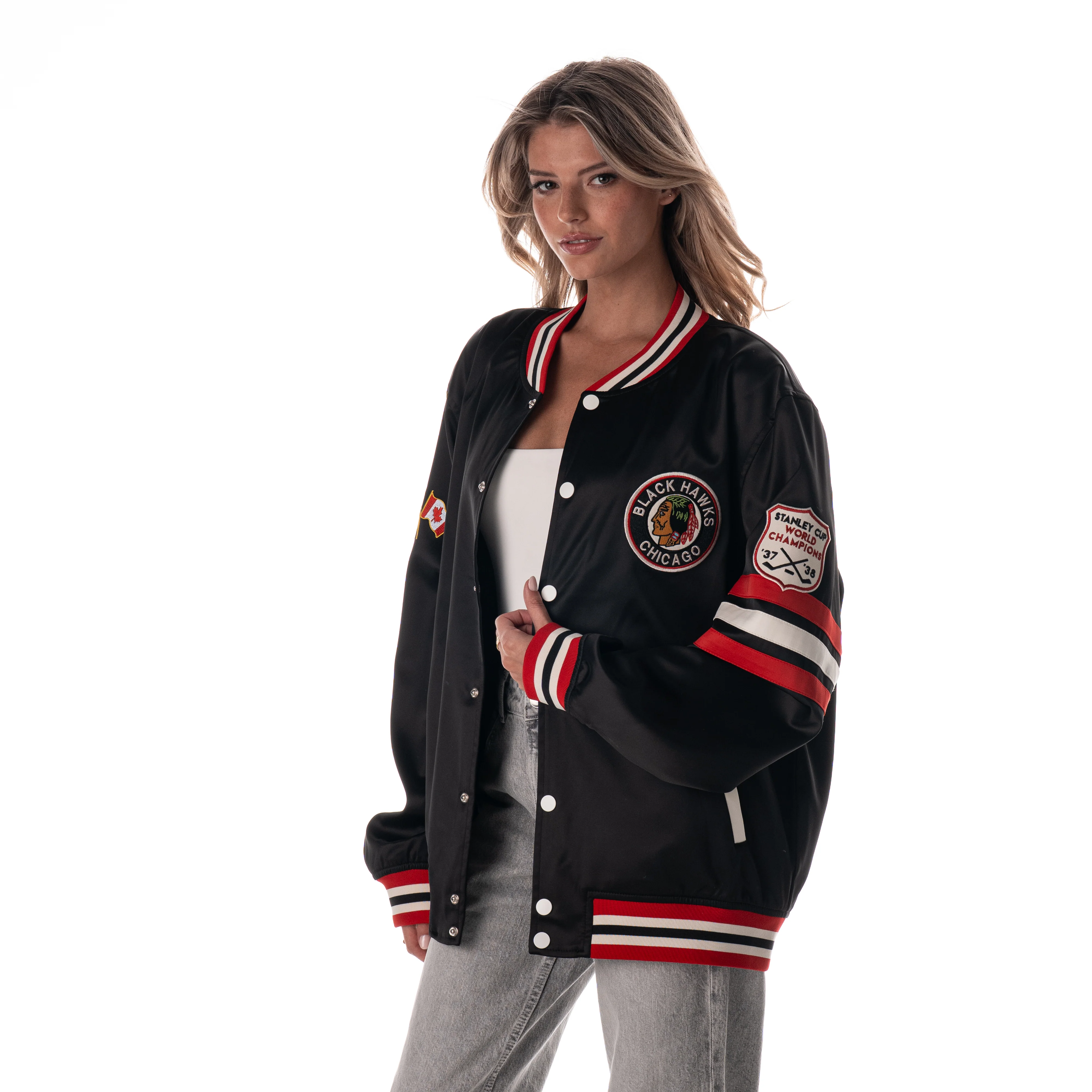Wild Collective Chicago Blackhawks 1937-38 Champs Satin Bomber - Image 2