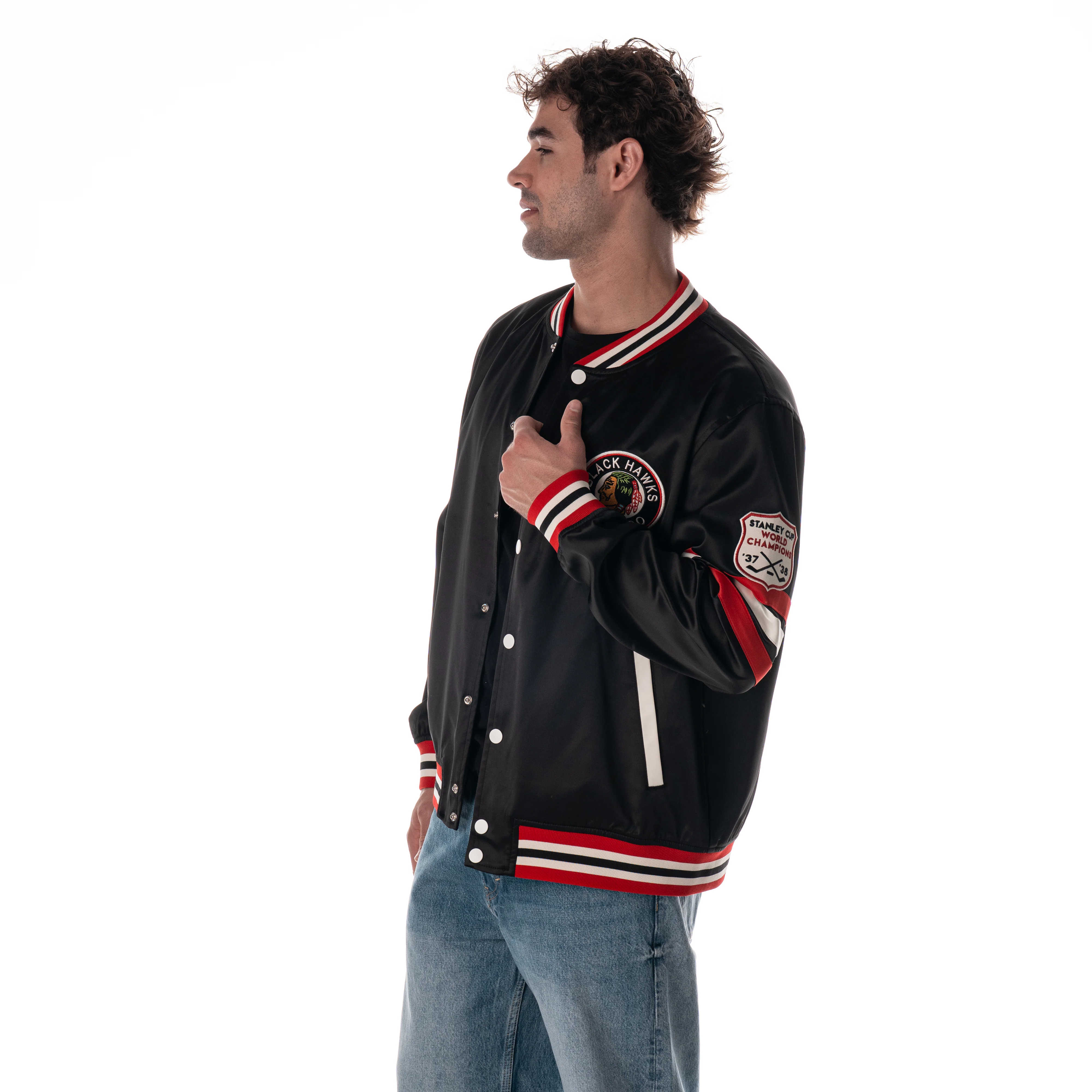Wild Collective Chicago Blackhawks 1937-38 Champs Satin Bomber - Image 6