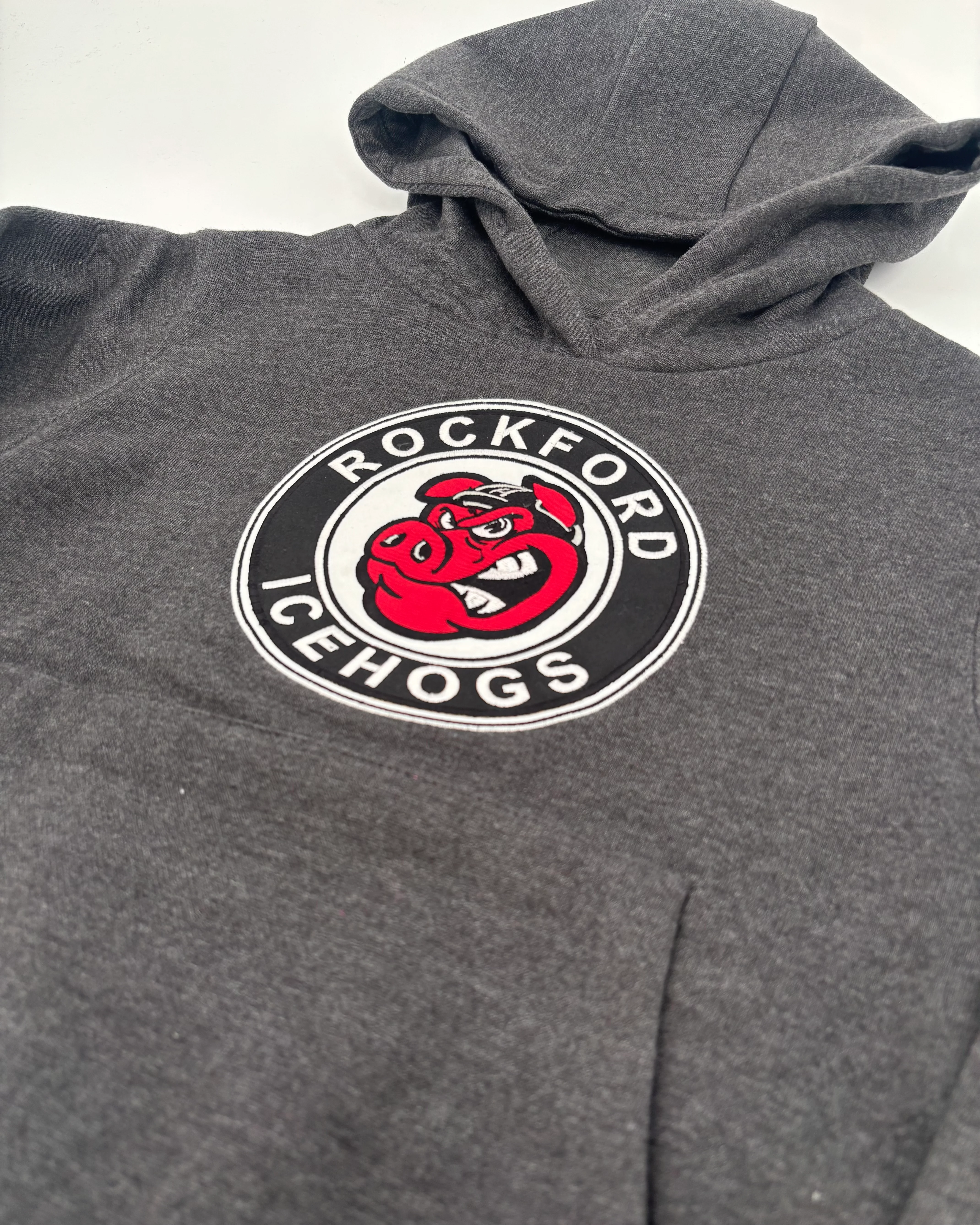 Youth Rockford IceHogs Charcoal Grey Hoodie - Image 3